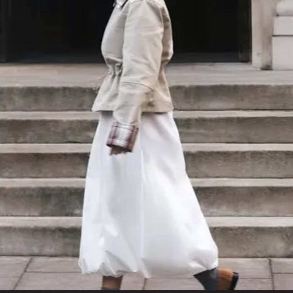 NA-KD White Balloon Hem Maxi Skirt - Women's Skirt